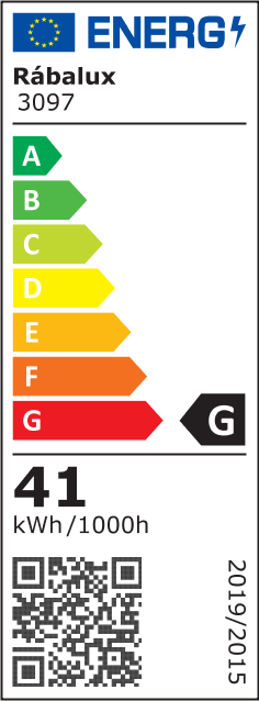 Rabalux 3097 TANELI - LED stropní oválné svítidlo stmívatelné s dálkovým ovladačem 41W, 3000-6500K - energetický štítek