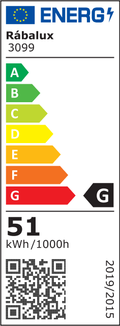 Rabalux 3099 TANELI - LED stropní svítidlo stmívatelné s dálkovým ovladačem 51W, 3000-6500K - energetický štítek