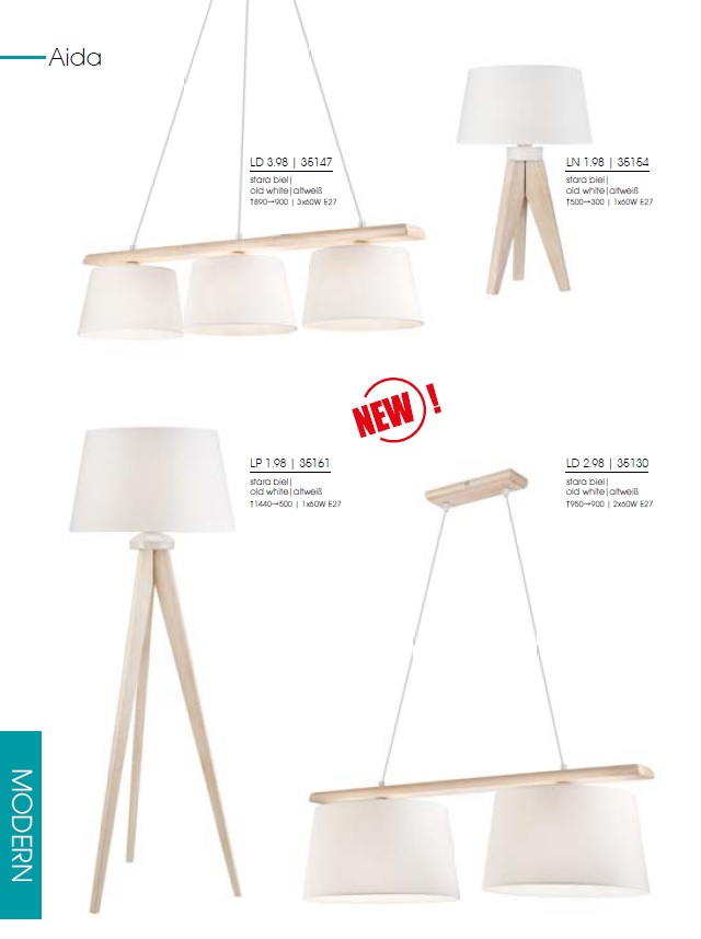 Lamkur 35161 LP 1.98 AIDA - Stojací lampa na dřevěné trojnožce, světlý dub