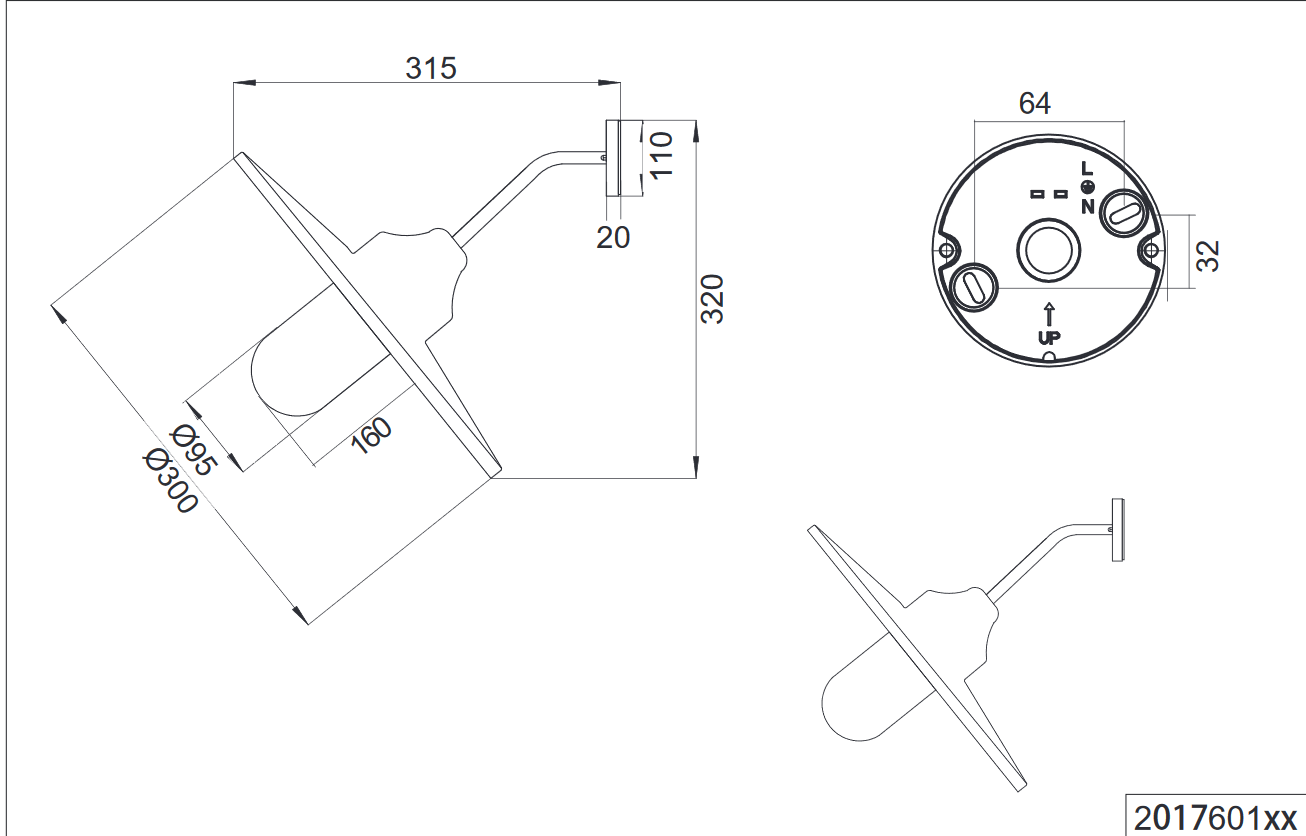 Trio Leuchten 201760142 BRENTA - Nástěnné venkovní retro svítidlo v antracitové barvě + Dárek LED žárovka