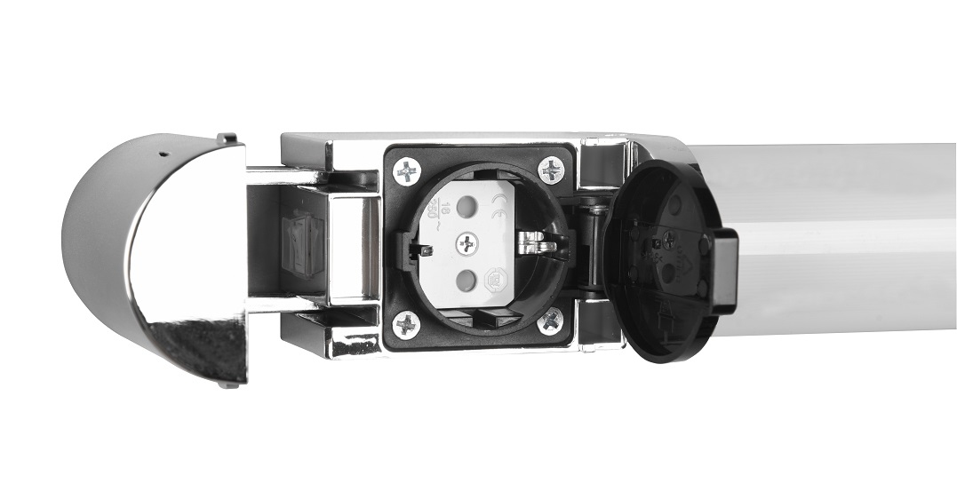 Trio Leuchten 284071206 PIERA - Koupelnové svítidlo k zrcadlu s vypínačem a zásuvkou, LED 21W, 3000K, 119cm