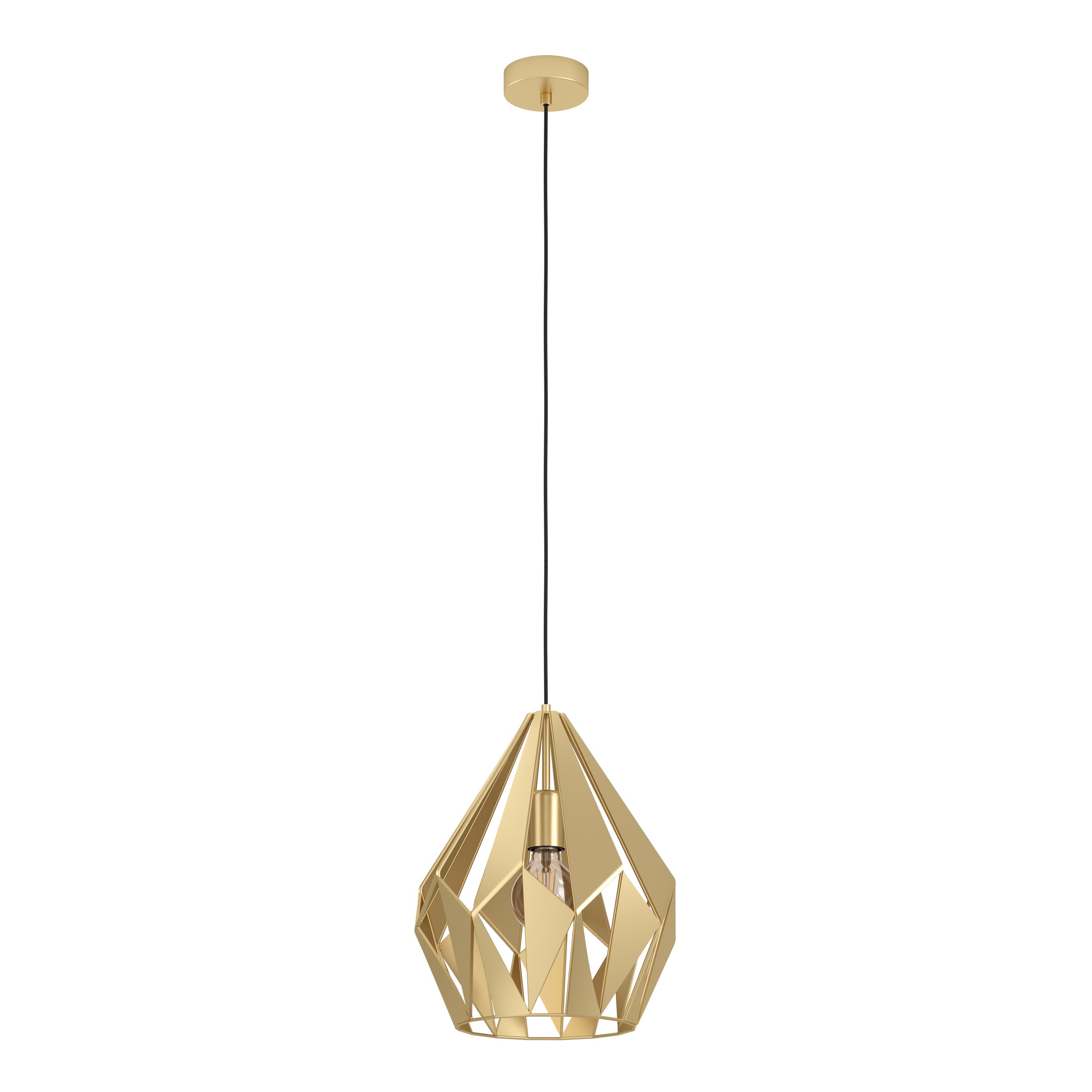 Eglo 43815 CARLTON - Závěsný retro lustr ve zlaté barvě, Ø 38,5cm