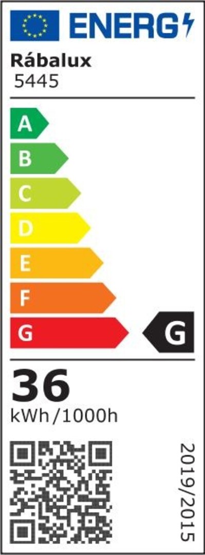 Rabalux 5445 DANNY - LED svítidlo s dálkovým ovladačem, LED 36W, 3000 - 6500K, Ø 40cm - energetický štítek