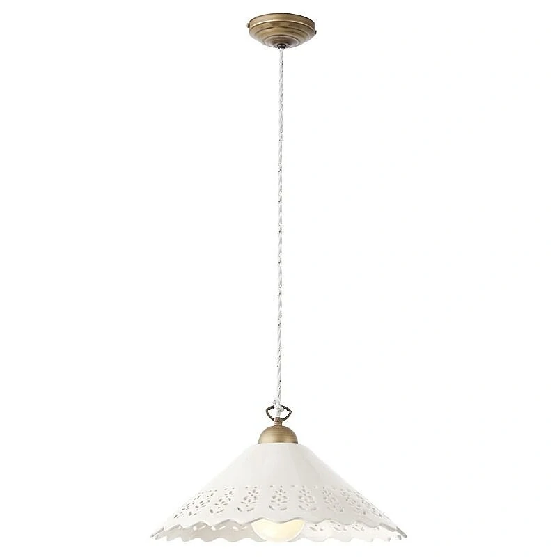 Redo LEA 02-803 + CT40 - Závěsné retro svítidlo s keramickým stínidlem Ø 40cm