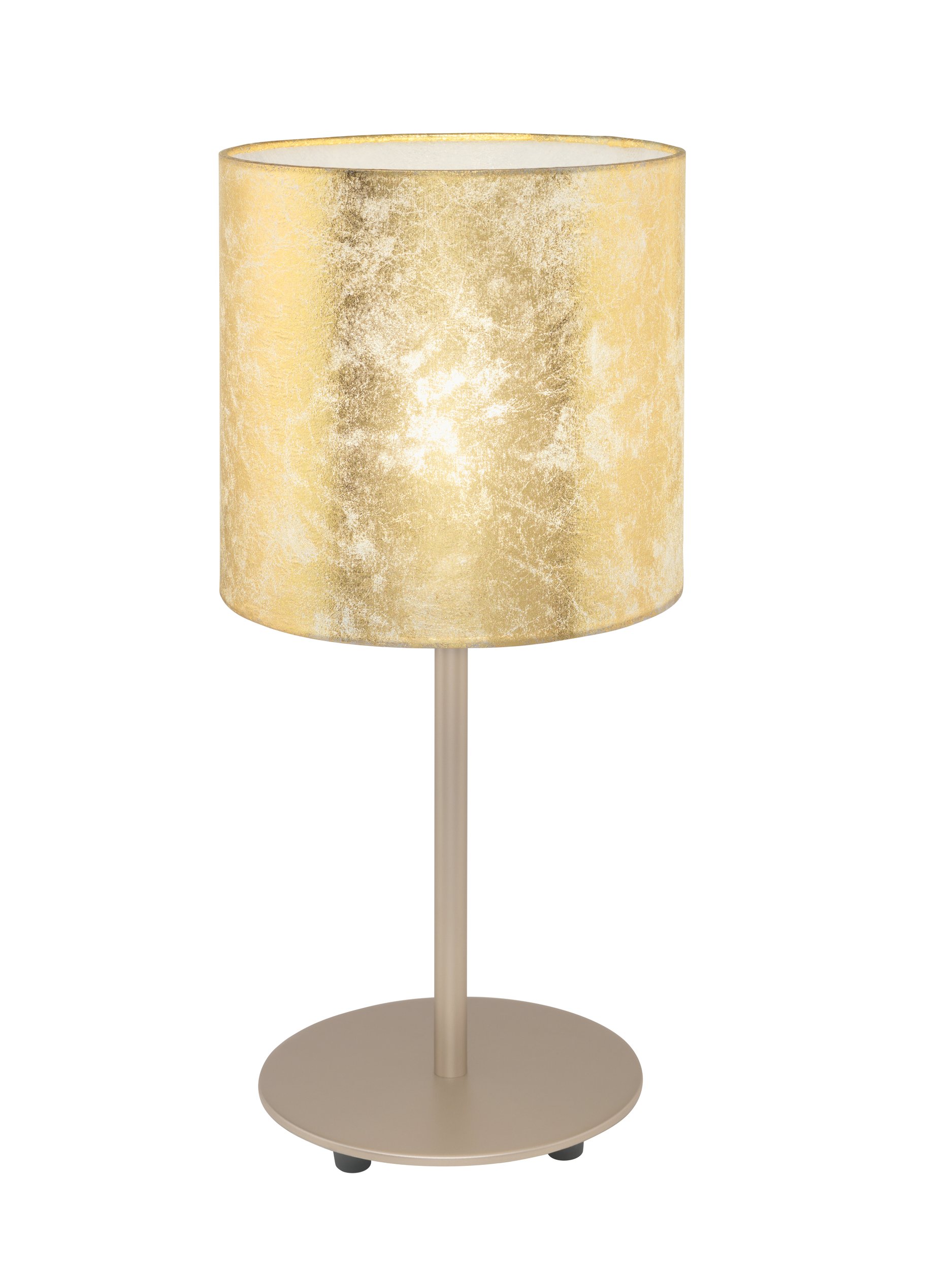 Eglo 97646 VISERBELLA - Stolní textilní lampa ve zlaté barvě, výška 40cm + Dárek LED žárovka