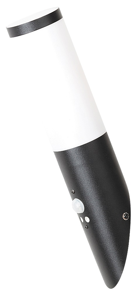 Rabalux 8146 BLACK TORCH - Nástěnné šikmé venkovní svítidlo se senzorem 1 x E27, IP44