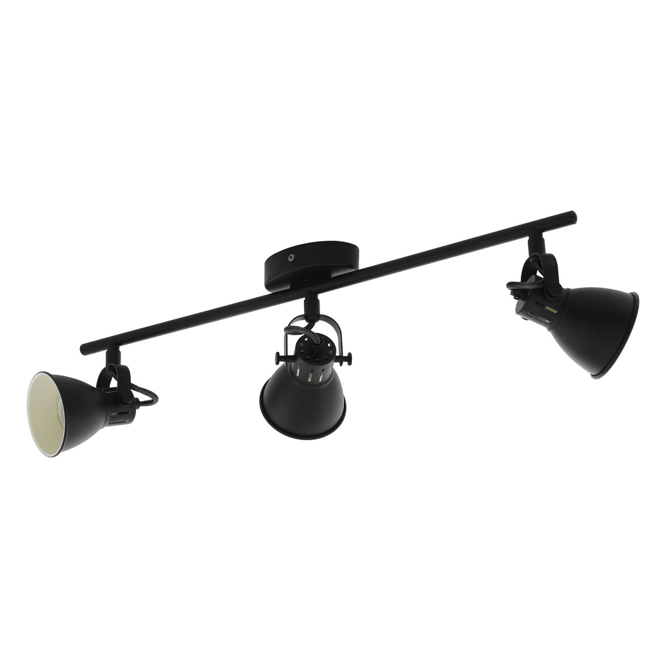 Eglo 98399 SERAS 2 - Retro stropní trojbodové černé svítidlo + LED žárovky