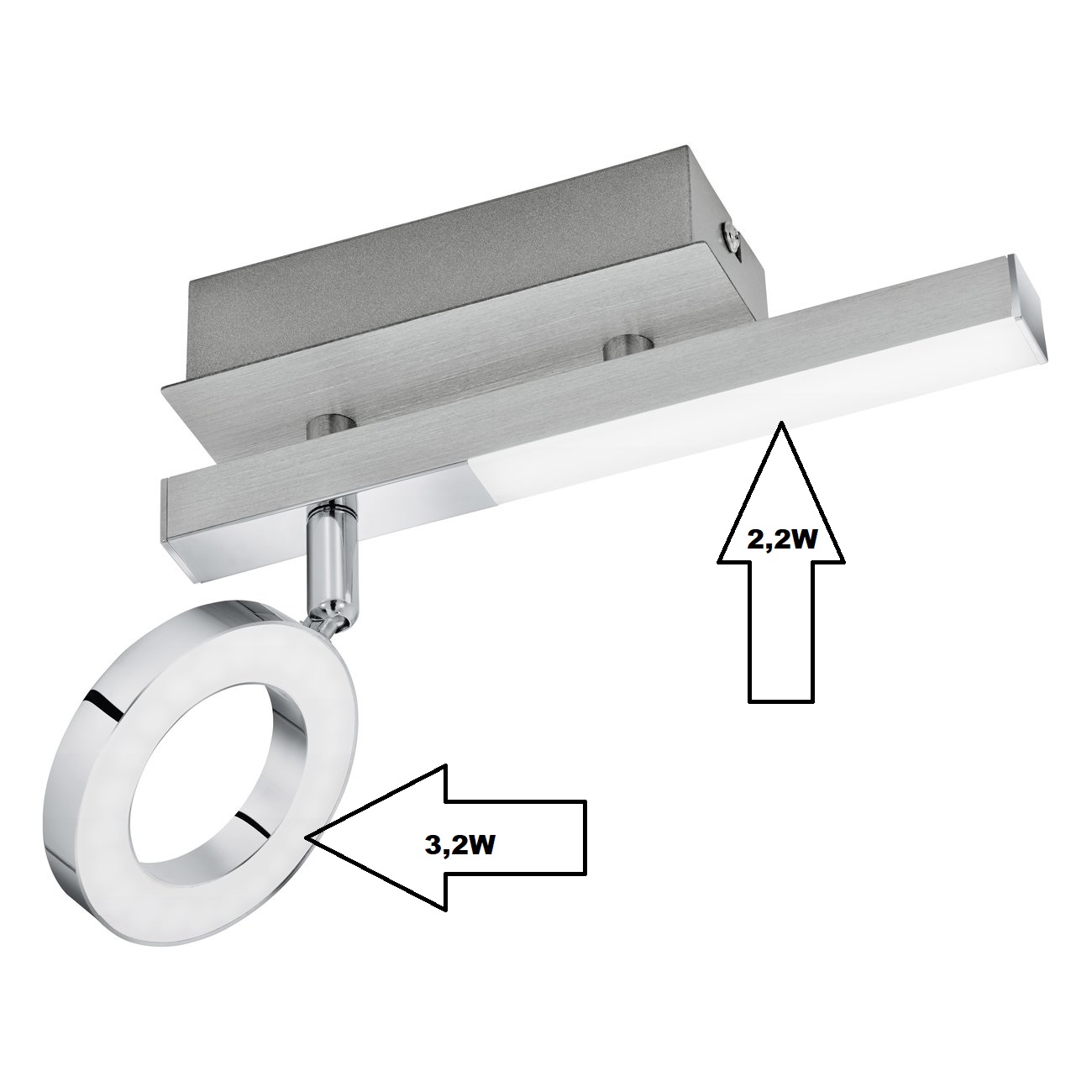 Eglo 96178 CARDILLIO - Moderní LED nástěnné svítidlo 3,2W + 2,2W