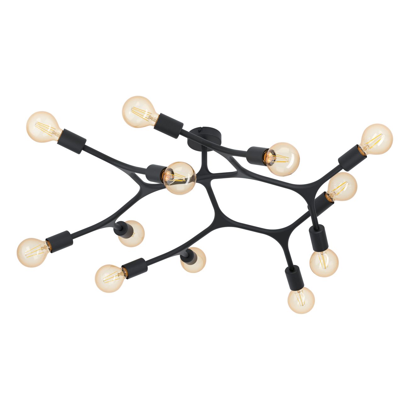 Eglo 98319 BOCADELLA 1 - Stropní svítidlo z černého kovu 12 x E27, Ø 92cm