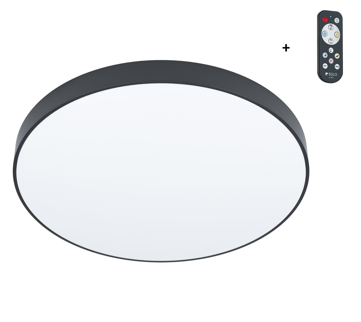 Eglo 98895 ZUBIETA-A - LED stropní svítidlo v černé barvě s dálkovým ovladačem Ø 45cm, 24W, 2700-6500K