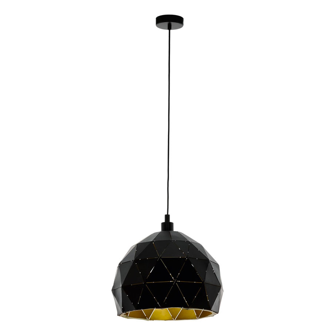 Eglo 97845 ROCCAFORTE - Závěsné černo zlaté kovové svítidlo, E27, ø 30cm