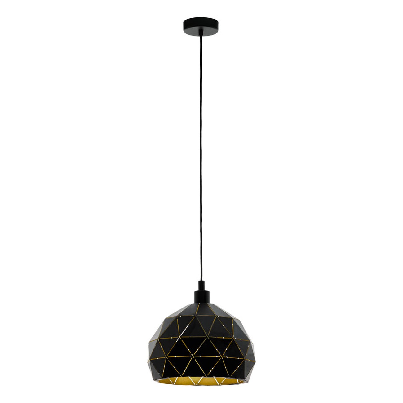 Eglo 97841 ROCCAFORTE - Závěsné černo zlaté kovové svítidlo, E27, ø 40cm