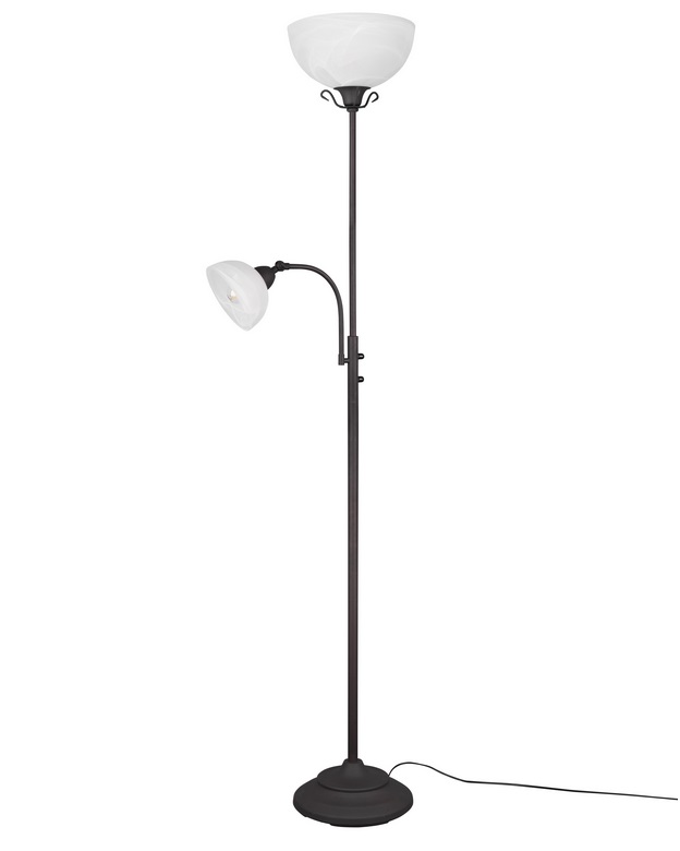 Trio Leuchten R46322024 COUNTRY - Rustilkální stojací lampa v hnědé barvě 1 x E27 + 1 x E14, výška 184cm