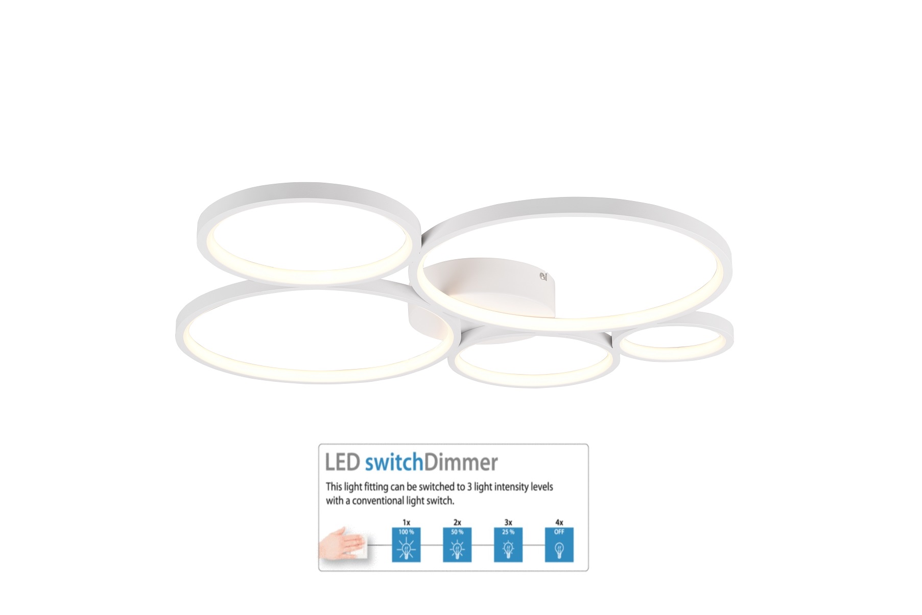 Trio Leuchten 622610531 RONDO - Stropní lustr stmívatelný klasickým vypínačem, LED 49W, 3000K, 53 x 59cm