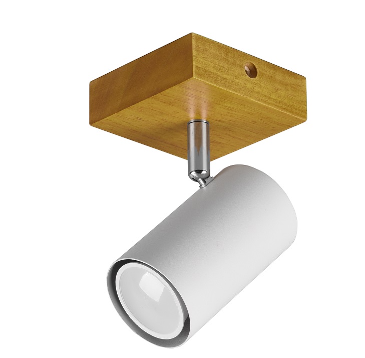 Trio Leuchten 812400131 MARLEY wood white - Nástěnné nebo stropní bodové svítidlo v bílé barvě se dřevěnou monturou 1 x GU10