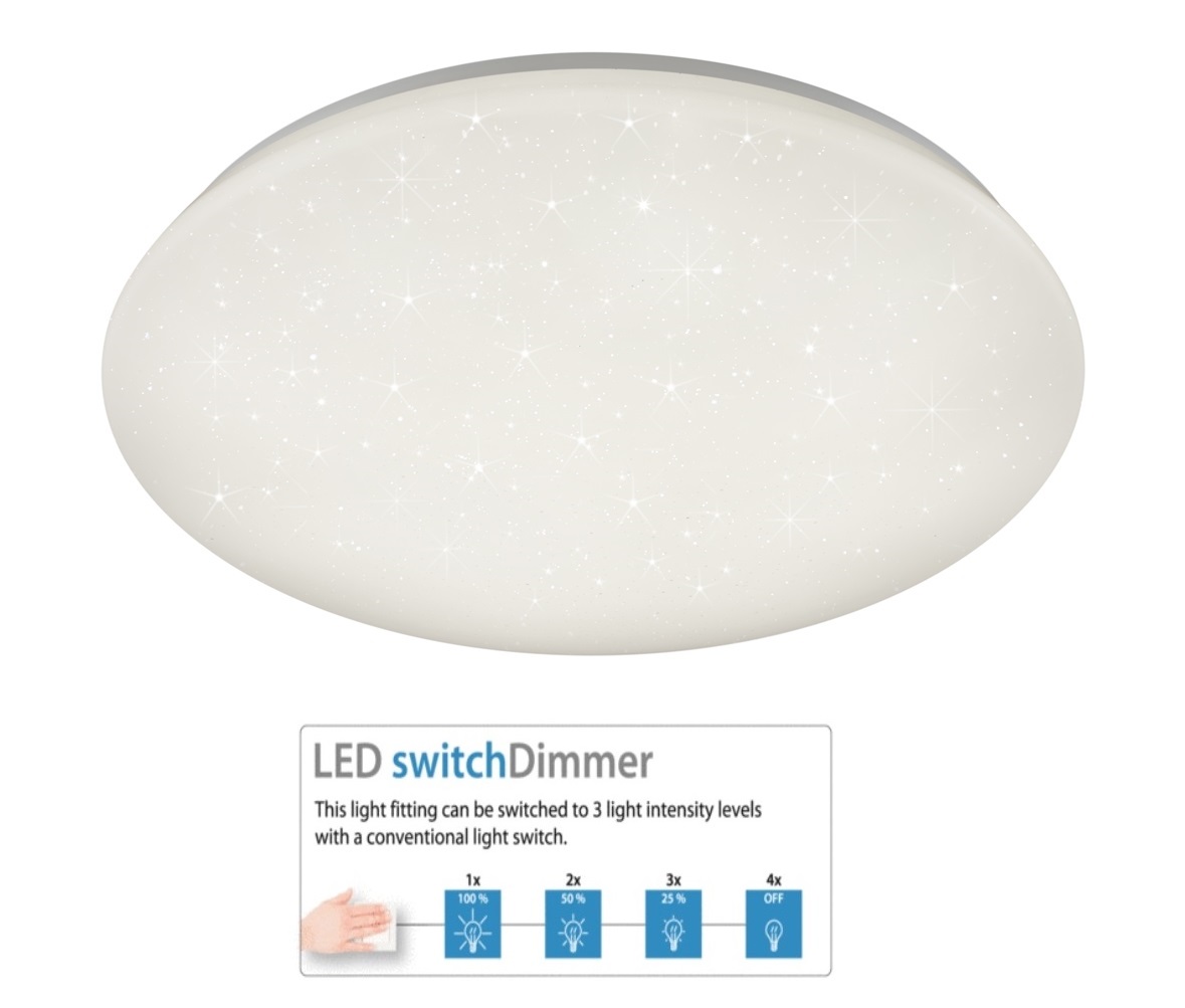 Trio Leuchten R62603000 POTZ - Stmívatelné stropní svítidlo vhodné do koupelny, LED 21W, 4000K, Ø 50cm