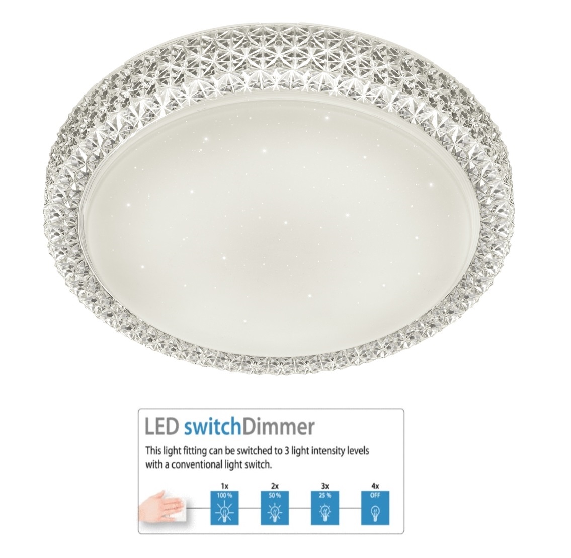 Trio Leuchten R62422100 PEGASUS - Stmívatelné stropní LED svítidlo , LED 21W, 3000K, Ø 39cm