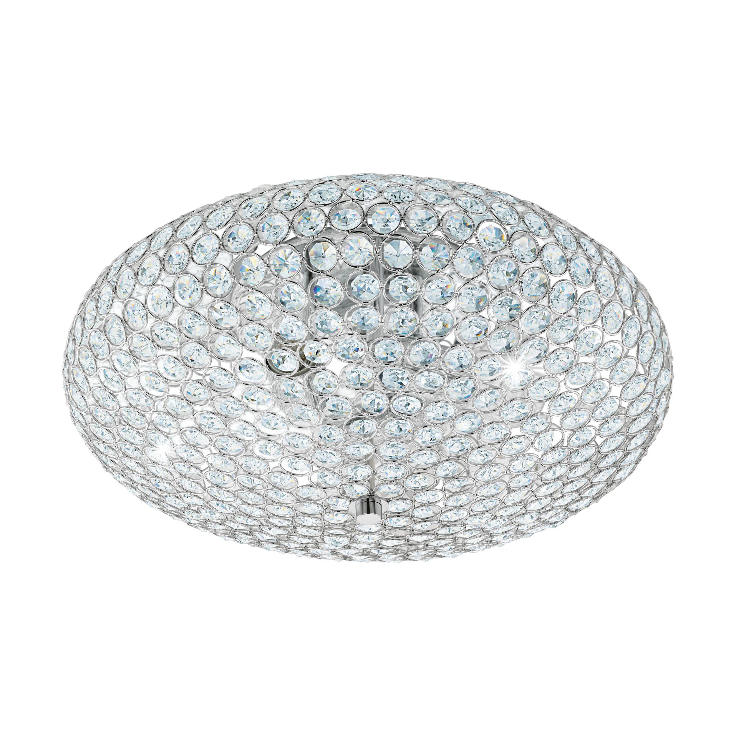 Eglo 95285 CLEMENTE - Moderní stropní lustr s krystalky, 3 x E27, Ø 45cm
