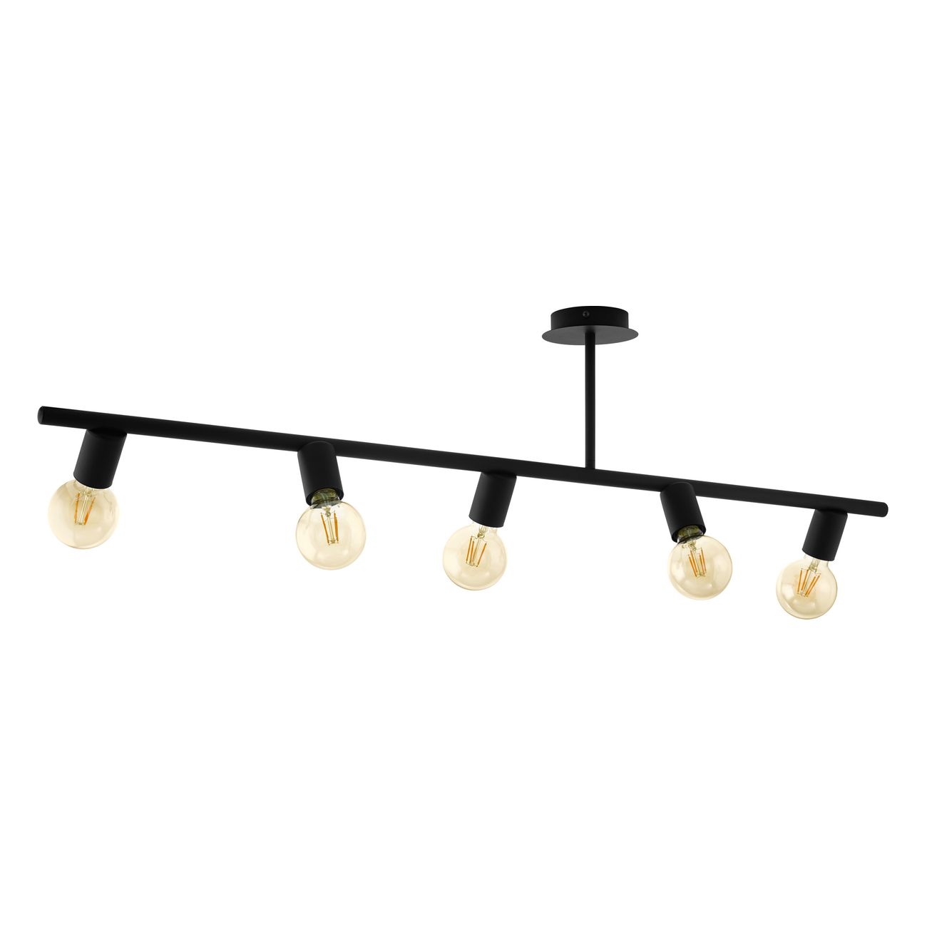 Eglo 98675 MENDIETA - Retro stropní svítidlo v černé barvě 5 x E27, 116cm