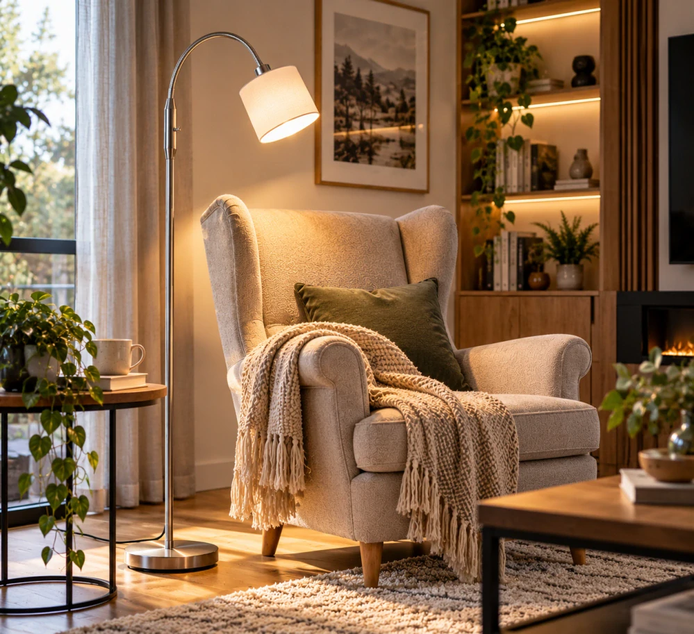 Trio Leuchten R46331001 TOMMY - Moderní stojací čtecí lampa s husím krkem 1 x E14, 130cm výška / bílá