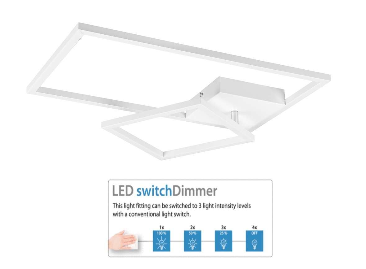 Trio Leuchten R62642131 PADELLA - Stropní lustr stmívatelný klasickým vypínačem, LED 25W, 4000K, 3000lm, 63 x 37cm