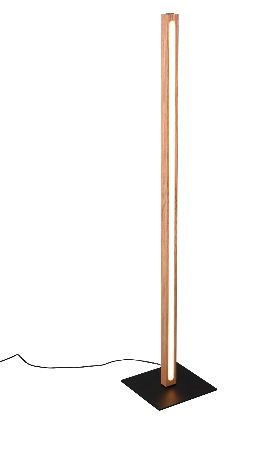 Trio Leuchten 426410130 BELLARI - Dotykem stmívatelná stojací lampa dřevěná, LED 20W, 3000K, 115cm výška