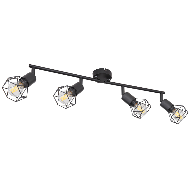 Globo 54802S-4 XARA - Stropní retro bodové svítidlo v černé barvě 4 x E14, 60cm