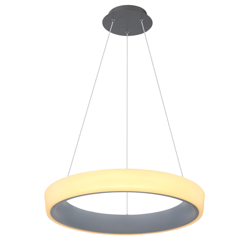 Globo 48272H-36 TABANO - Závěsný šedý LED lustr stmívatelný dálkovým ovladačem, LED 36W, 3000 - 6000K, Ø 50cm