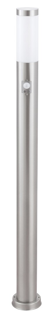Rabalux 8268 INOX TORCH - Stojací zahradní lampa ve stříbrné barvě s čidlem pohybu, 1 x E27, IP44, 110cm