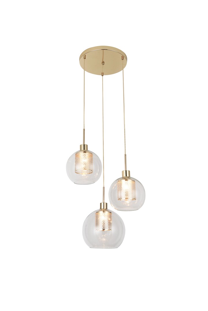 Rabalux 6496 PHILANA - Moderní závěsné svítidlo ve zlaté barvě, 3 x E27, Ø 45cm