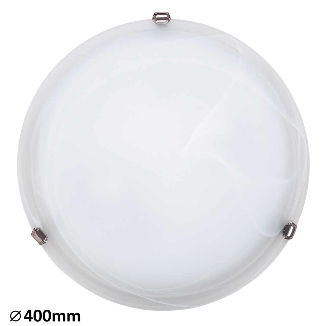 Rabalux 3302 ALABASTRO - Stropní skleněné svítidlo, stříbrné packy 2 x E27, Ø 40cm