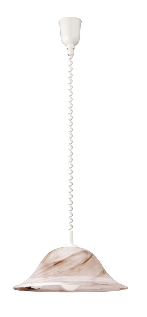 Rabalux 3954 ALABASTRO TOBBACO - Závěsný stahovací kuchyňský lustr, 1 x E27, Ø 42cm