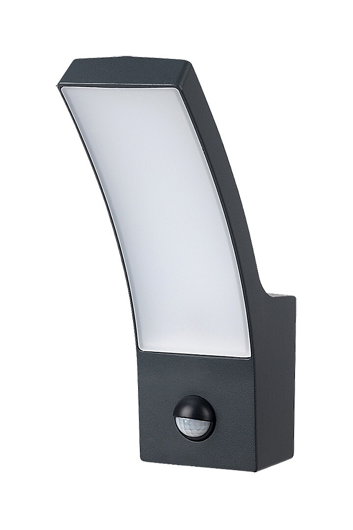 Rabalux 7505 PALANGA - Nástěnné LED venkovní svítidlo v antracitové barvě s čidlem, LED 12W, 3000K, IP44