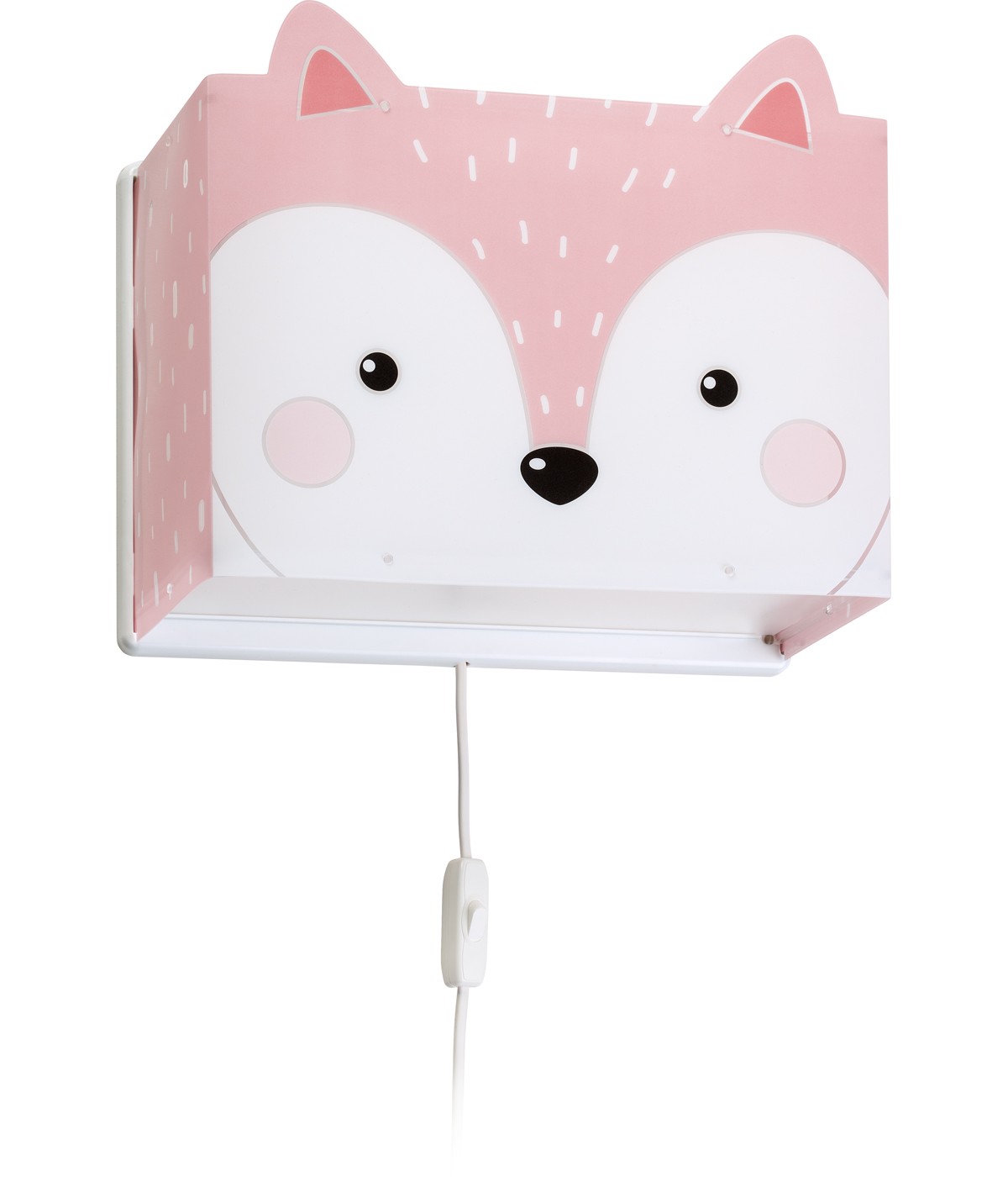 Dalber 64588 LITTLE FOX - Dětská nástěnná lampička s motivem malé lišky a s kabelem do zásuvky + Dárek LED žárovka