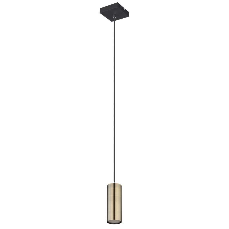 Globo 57911HM ROBBY - Závěsné barové svítidlo v černé a mosazné barvě 1 x GU10, Ø 6cm