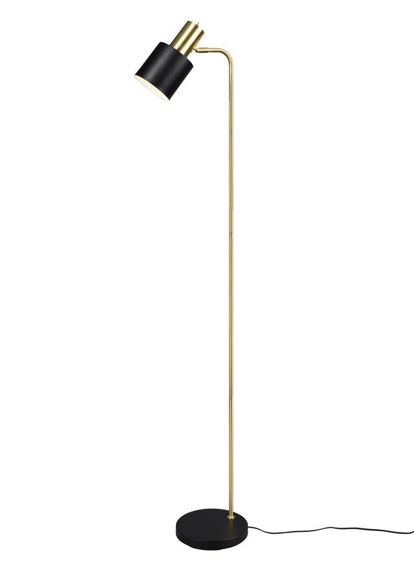 Trio Leuchten R41041080 ADAM - Interiérová čtecí stojací lampa v černé a zlaté barvě 1 x E27, 153cm