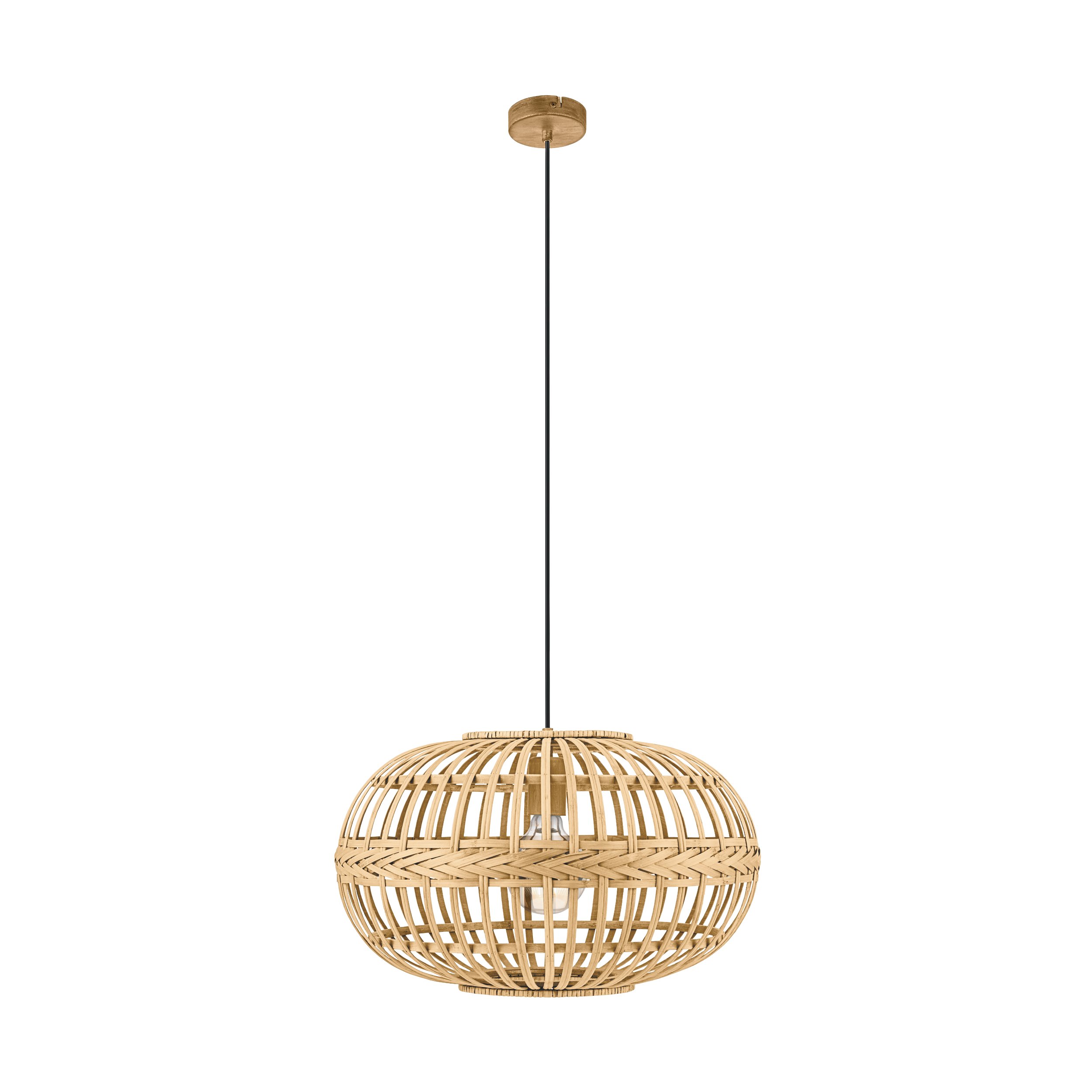 Eglo 49771 AMSFIELD - Vintage dřevěný závěsný lustr, 1 x E27, Ø 38cm