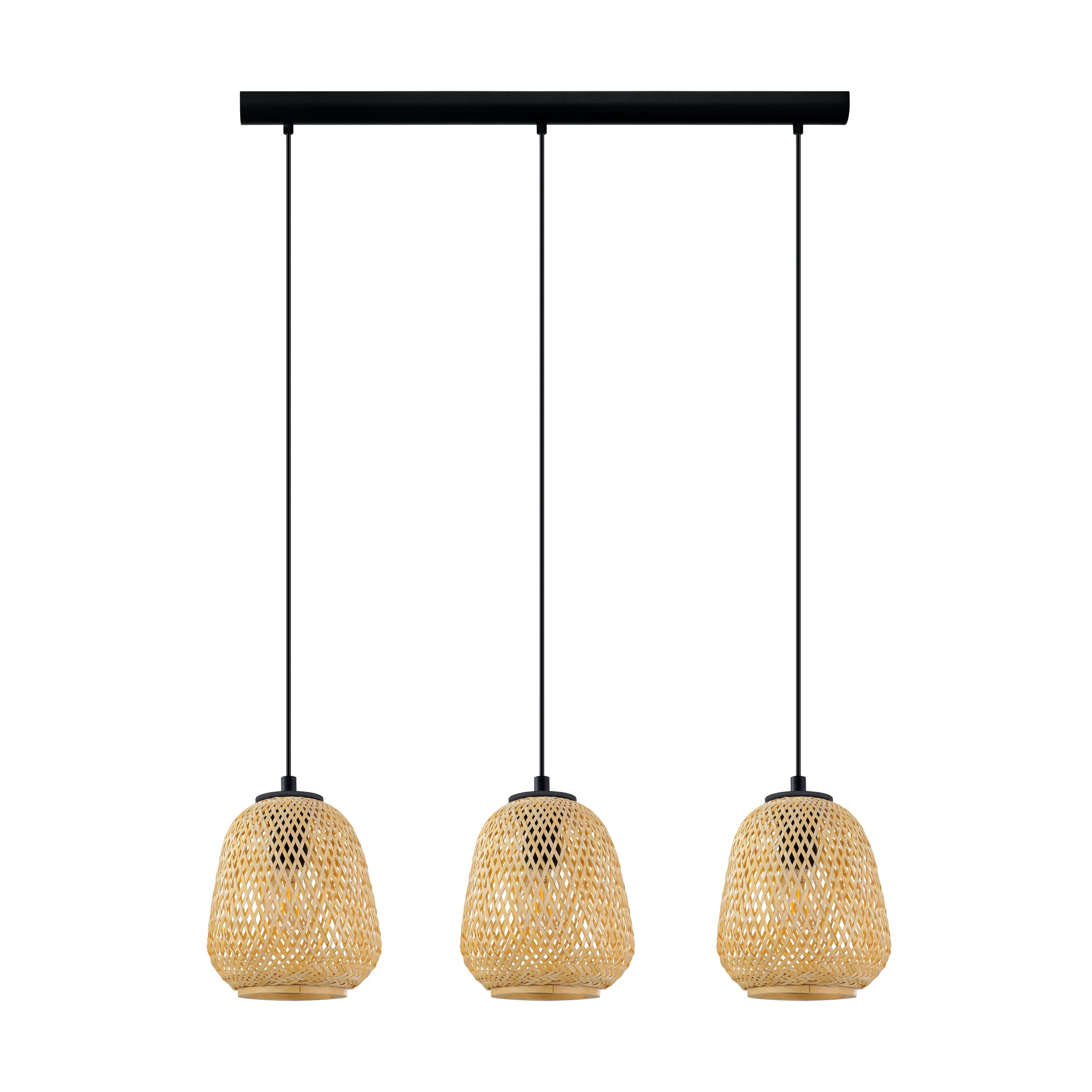Eglo 43262 DEMBLEBY - Vintage dřevěný závěsný lustr nad jídelní stůl, 3 x E27, 90cm