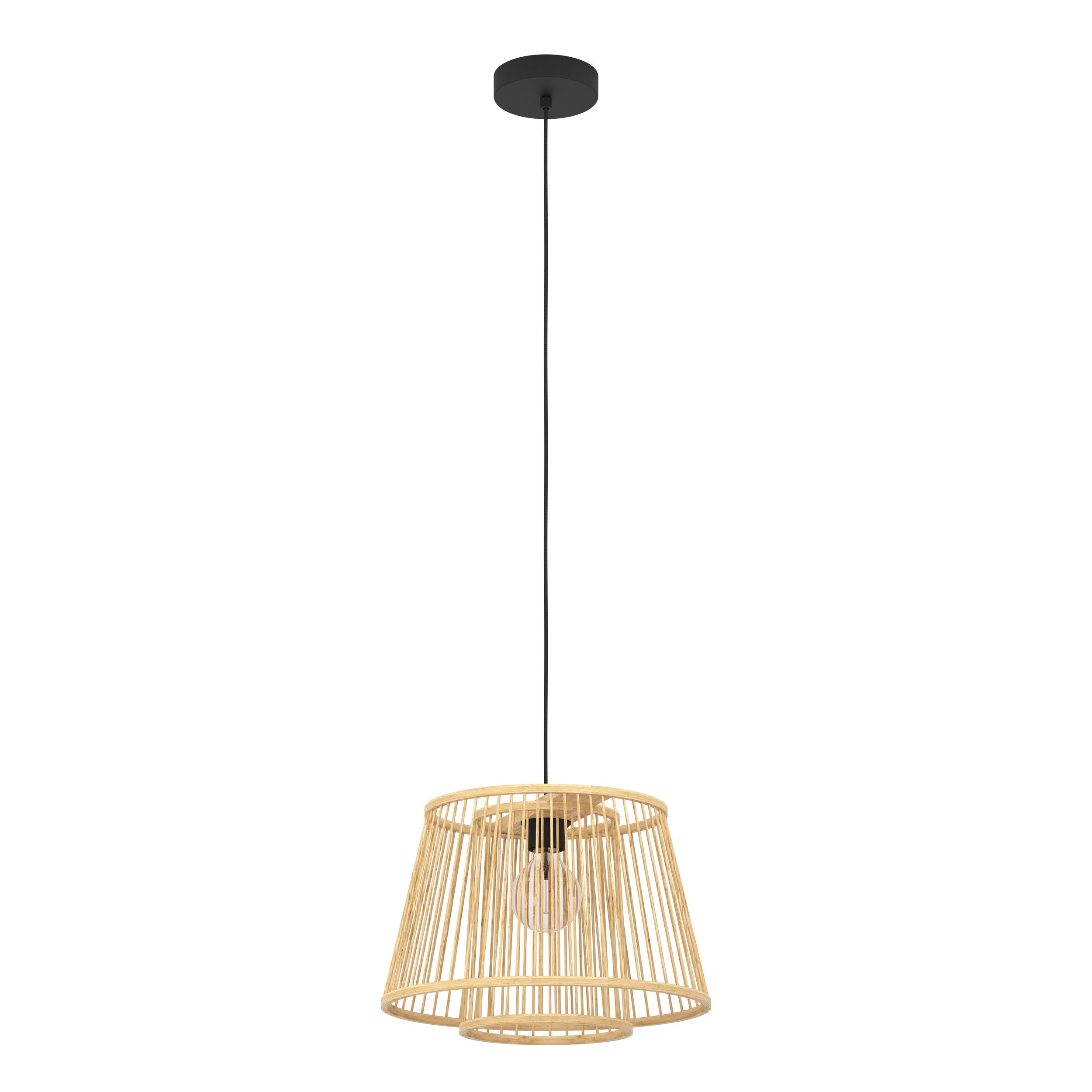 Eglo 43852 HYKEHAM - Vintage dřevěný závěsný lustr, 1 x E27, Ø 38cm
