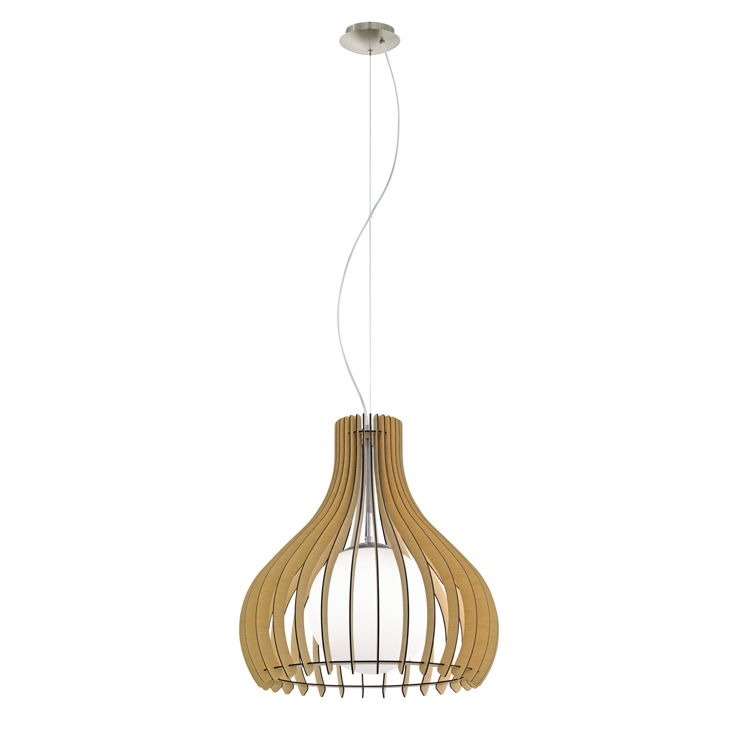 Eglo 96214 TINDORI - Závěsné dřevěné svítidlo v barvě javoru, 1 x E27, Ø 50cm