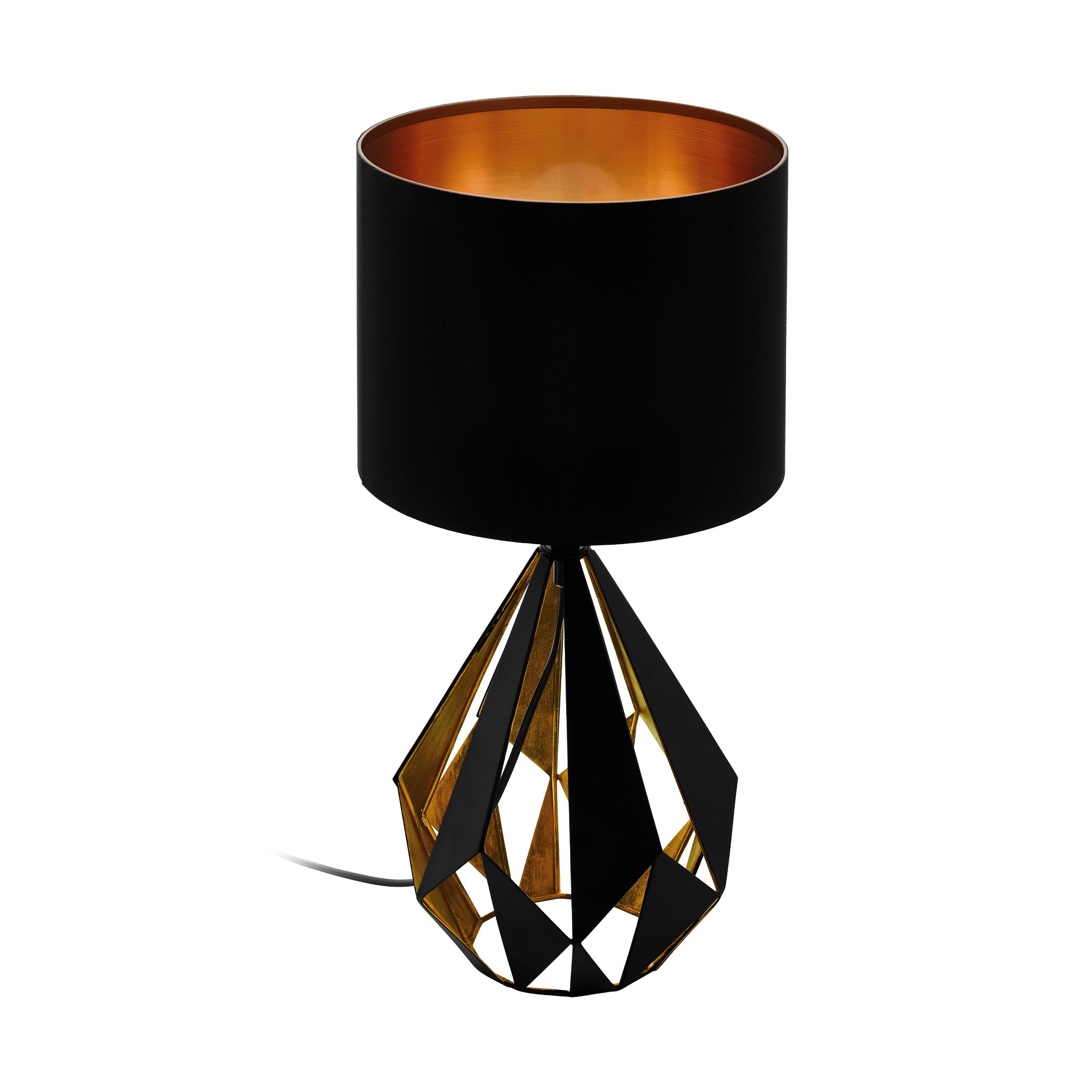 Eglo 43077 CARLTON 1 - Stolní retro lampa s textilním černým stínidlem, 1 x E27, 51cm