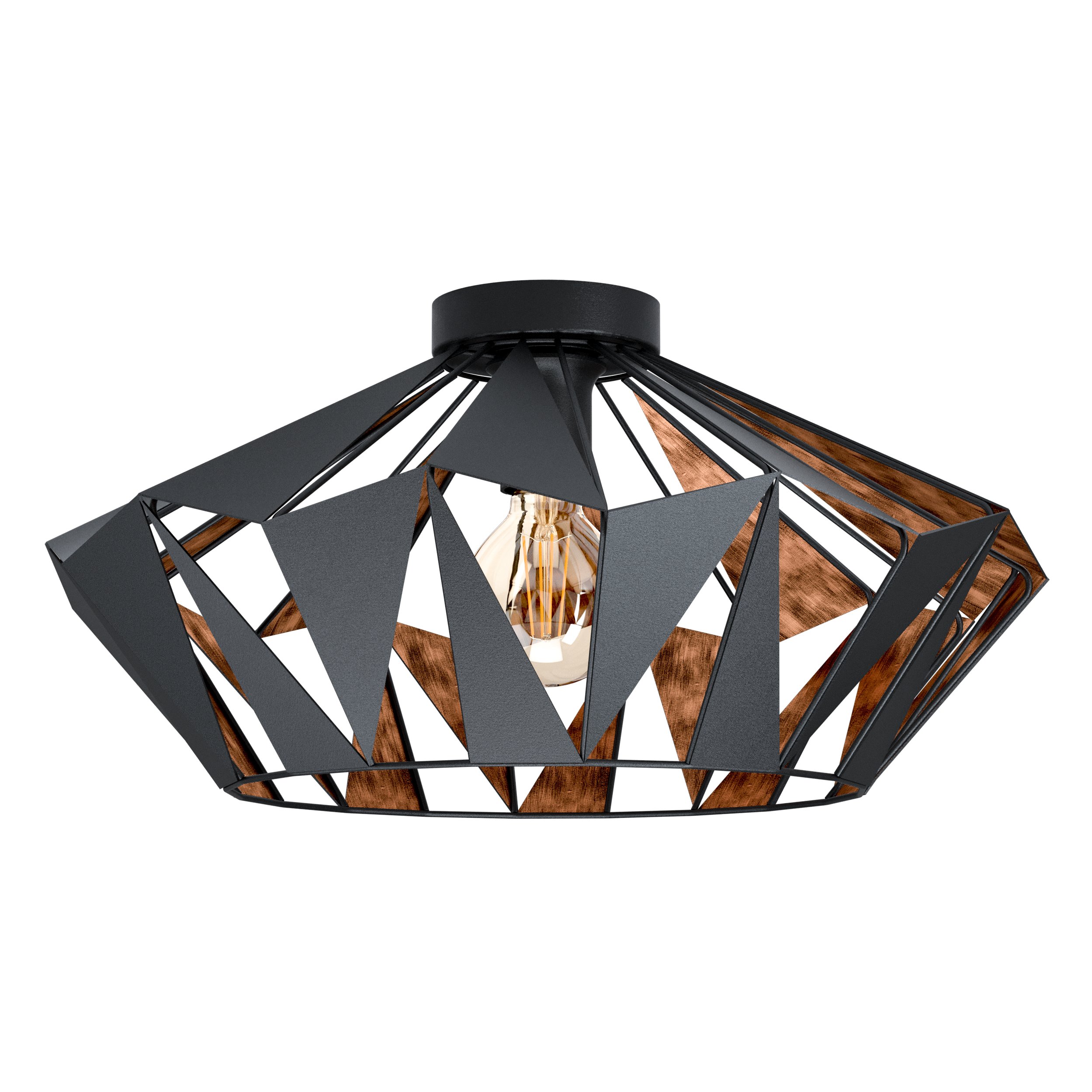 Eglo 43399 CARLTON 6 - Stropní retro svítidlo, černo měděný, 1 x E27, Ø 47cm