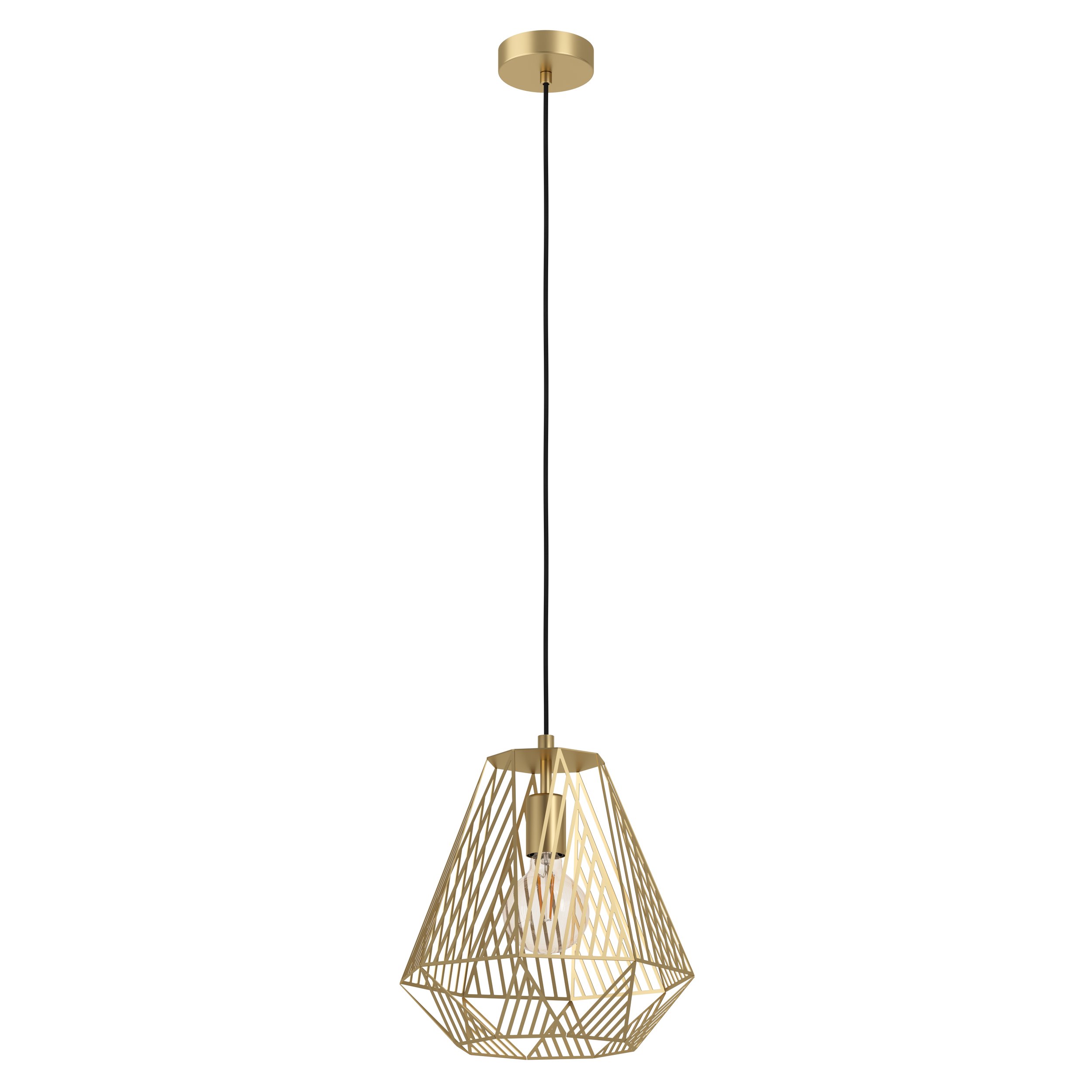 Eglo 43695 STYPE - Závěsný retro lustr ve zlatavé barvě, Ø 33cm