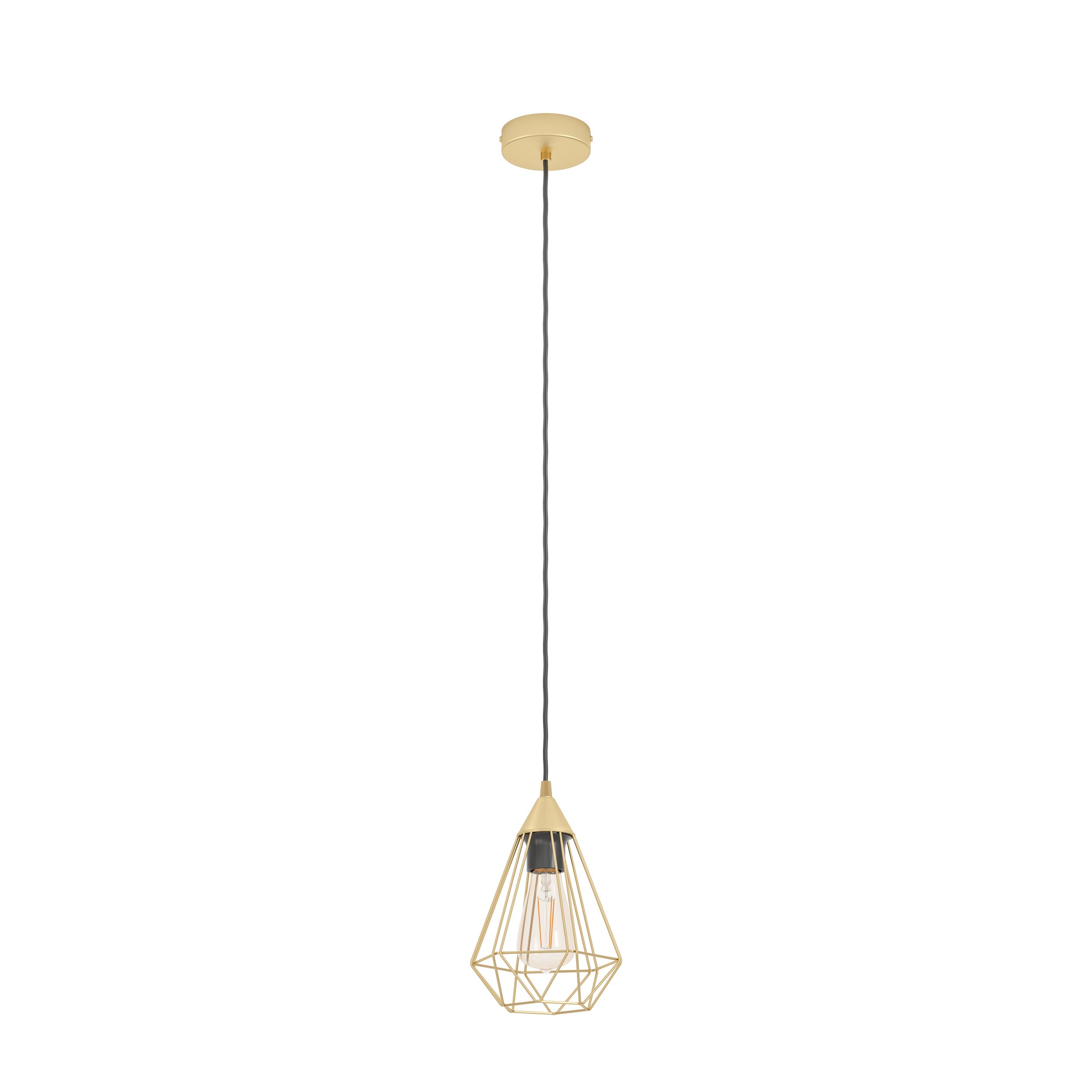 Eglo 43681 TARBES brass - Závěsný retro svítidlo v mosazné barvě, 1 x E27, Ø 17,5cm