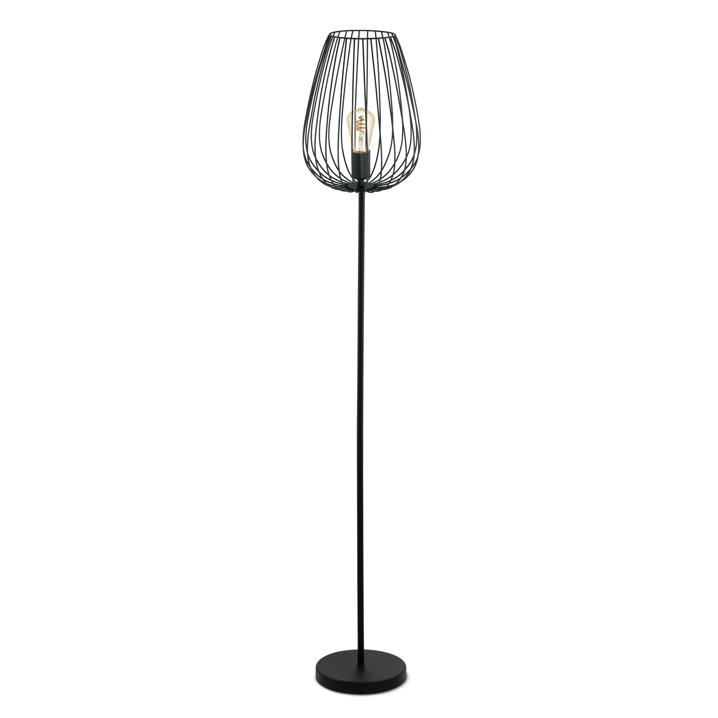 Eglo 49474 NEWTOWN - Stojací černá retro lampa, 1 x E27, 159cm