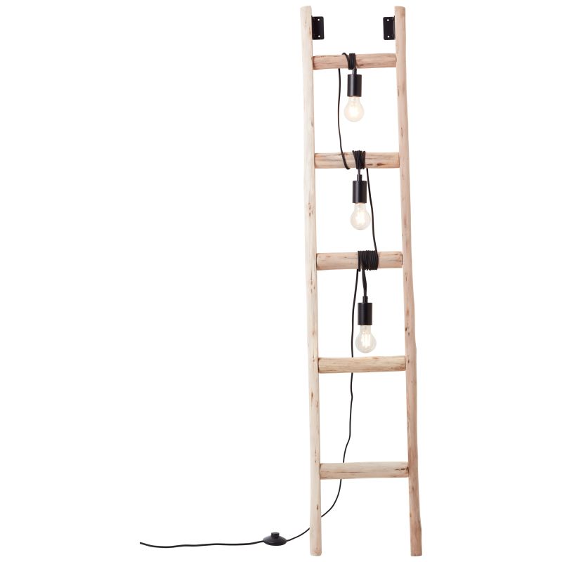 Brilliant 93152/76 LADDER - Stojací retro dřevěná lampa, 3 x E27, 157cm