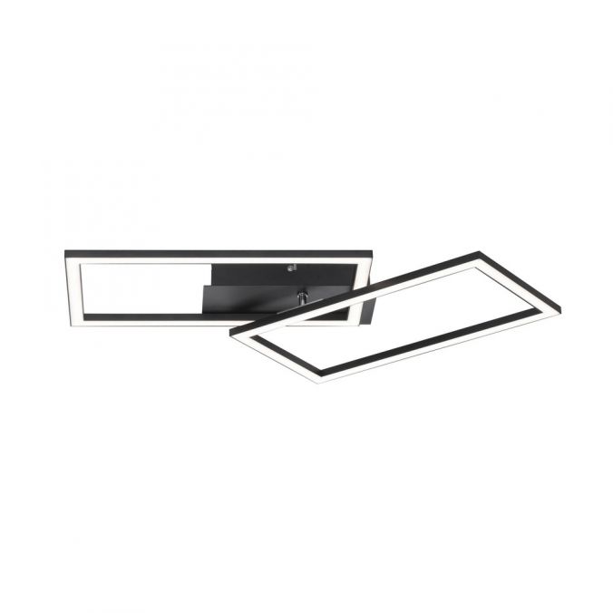 Leuchten Direkt 14692-18 IVEN - LED stropní vypínačem stmívatelné svítidlo v černé barvě, 40W, 3000K, 54 x 31cm