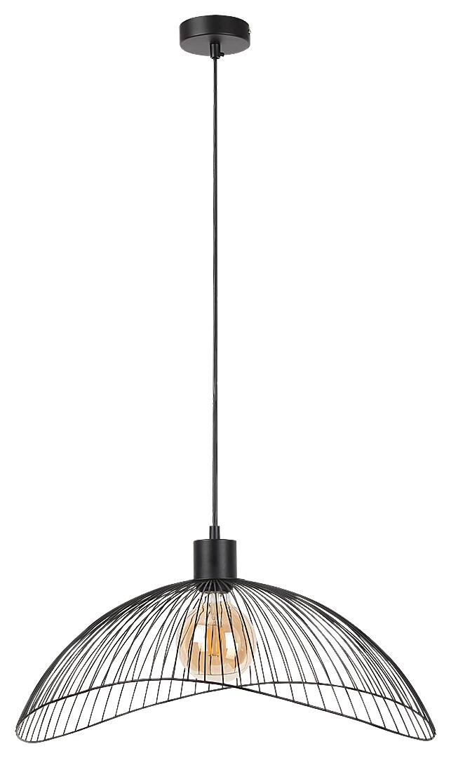 Rabalux 4347 IDUNA - Retro závěsné kuchyňské svítidlo v černé barvě 1 x E27, Ø 50cm