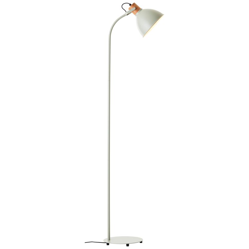 Brilliant 94556/63 ERENA - Industriální stojací lampa se dřevěným prvkem, pastelově zelená, 1 x E27, 150cm