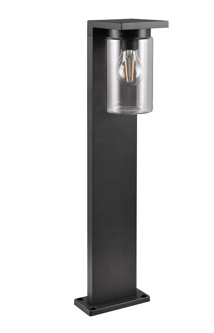Trio Leuchten 511660132 ARDILA - Stojací černé venkovní svítidlo s možností aktivace automatického senzoru DEN / NOC, IP44, 1 x E27, 65cm